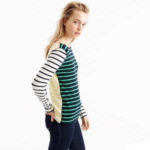 J Crew waffle knit top in stripe pattern combo